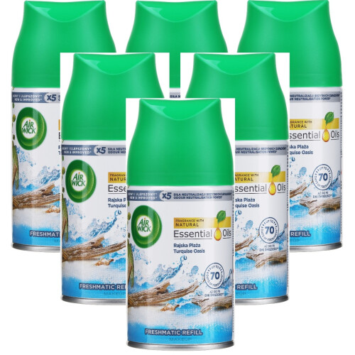 Air Wick 6 x Air Wick Freshmatic Max Automatic Spray Refill 250ml - Turquoise Oasis