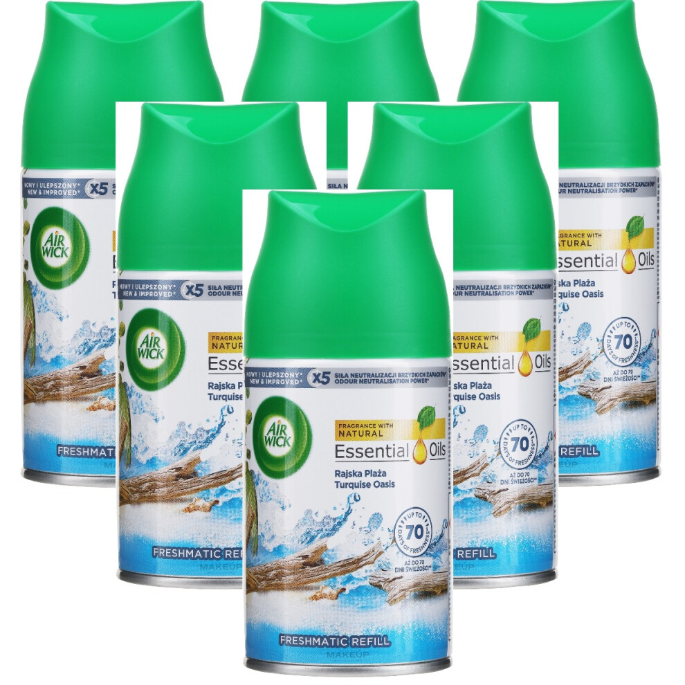 6 x Air Wick Freshmatic Max Automatic Spray Refill 250ml - Turquoise Oasis