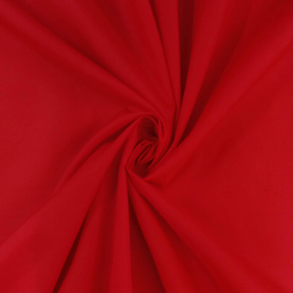 (1/2 Meter, Red) Plain Polyester Cotton Fabric, 112cm Width