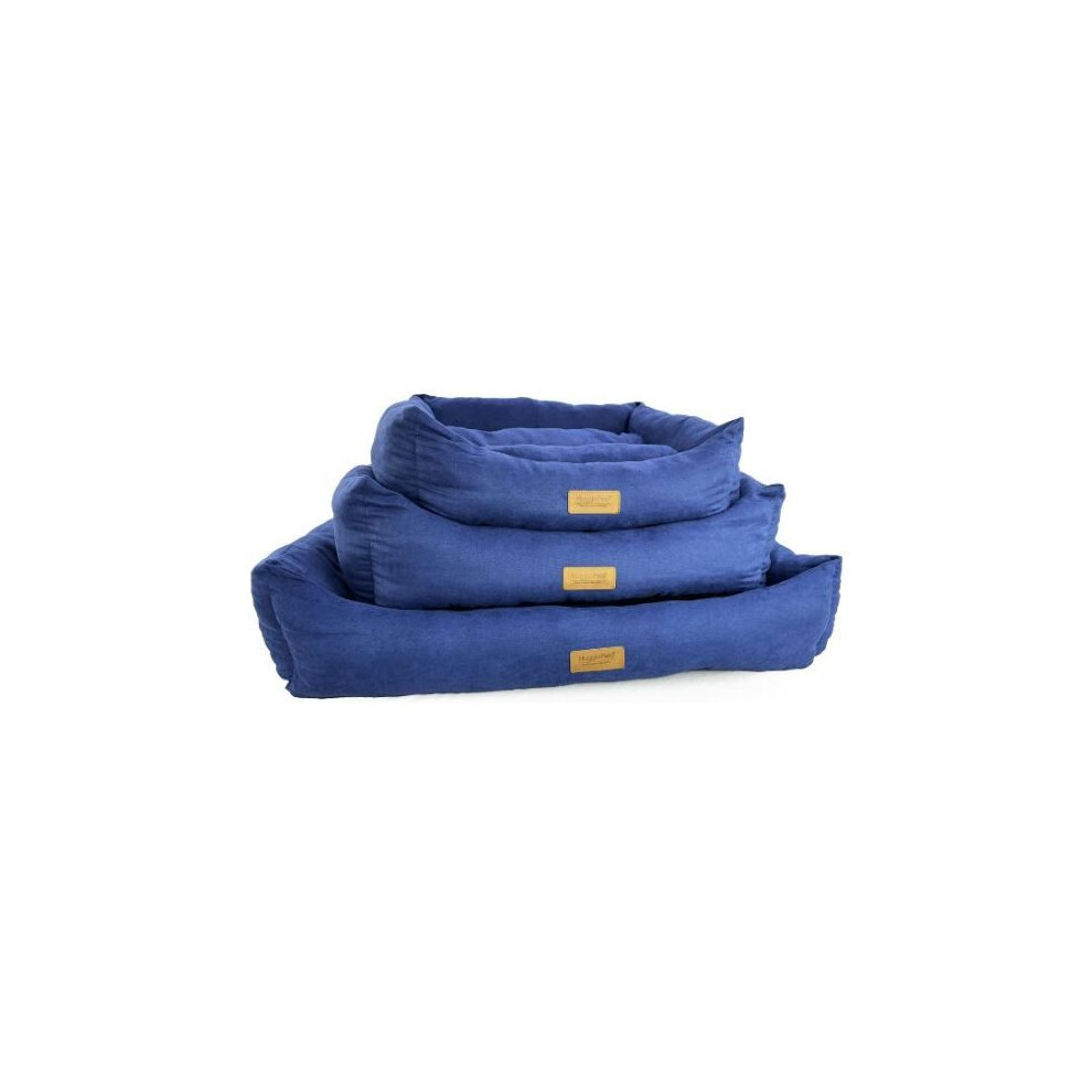 (Small - 60 x 50cm) HugglePets Luxury Dog Lounger - Navy