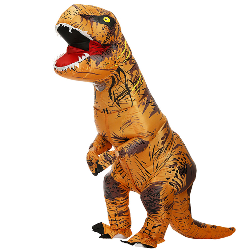 (Brown Dinosaur, Fit Height 150-200cm) Adult Kids T-Rex Dinosaur Inflatable Costumes Purim Halloween Christmas Mascot