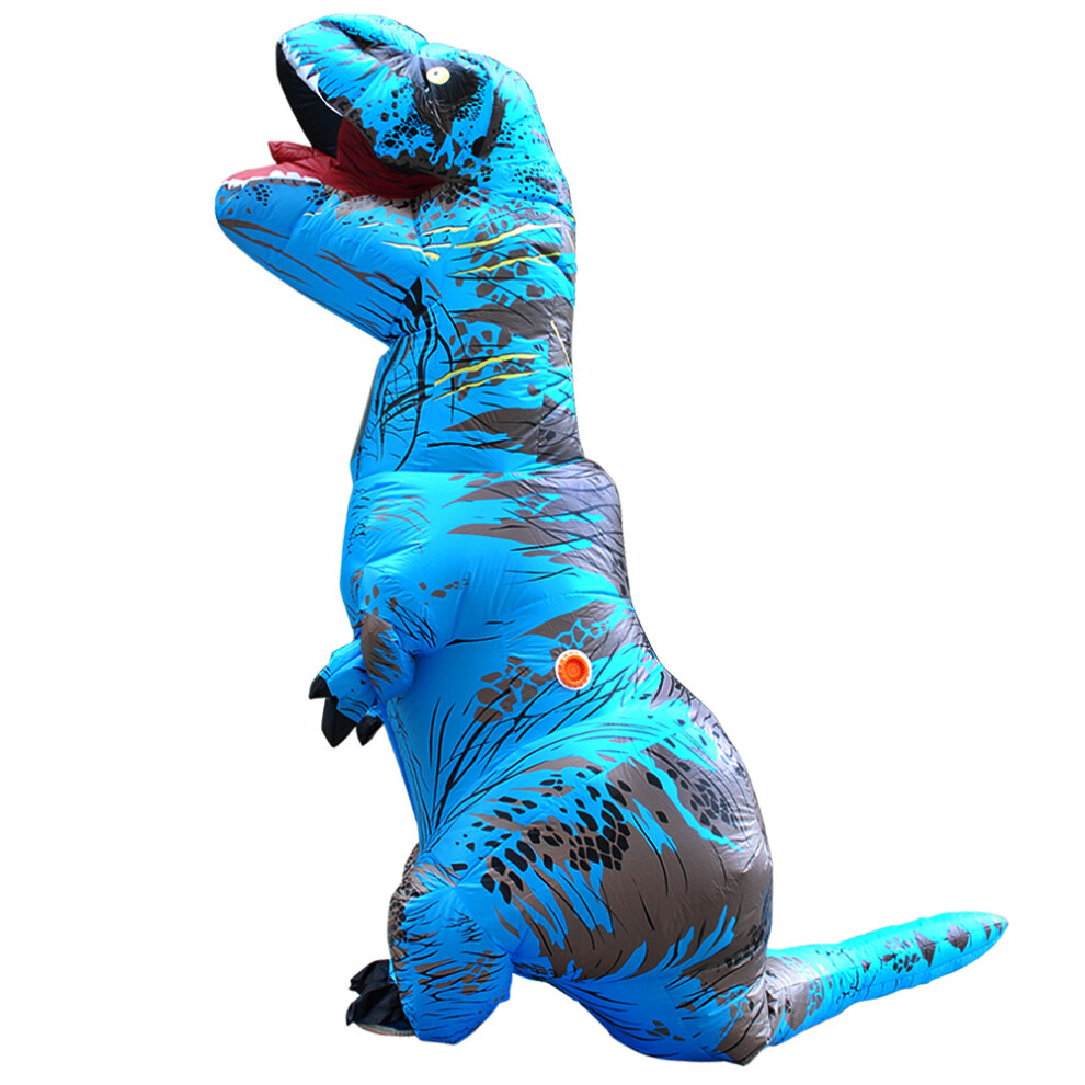 (Blue Dinosaur, Fit Height 120-145cm) Adult Kids T-Rex Dinosaur Inflatable Costumes Purim Halloween Christmas Mascot