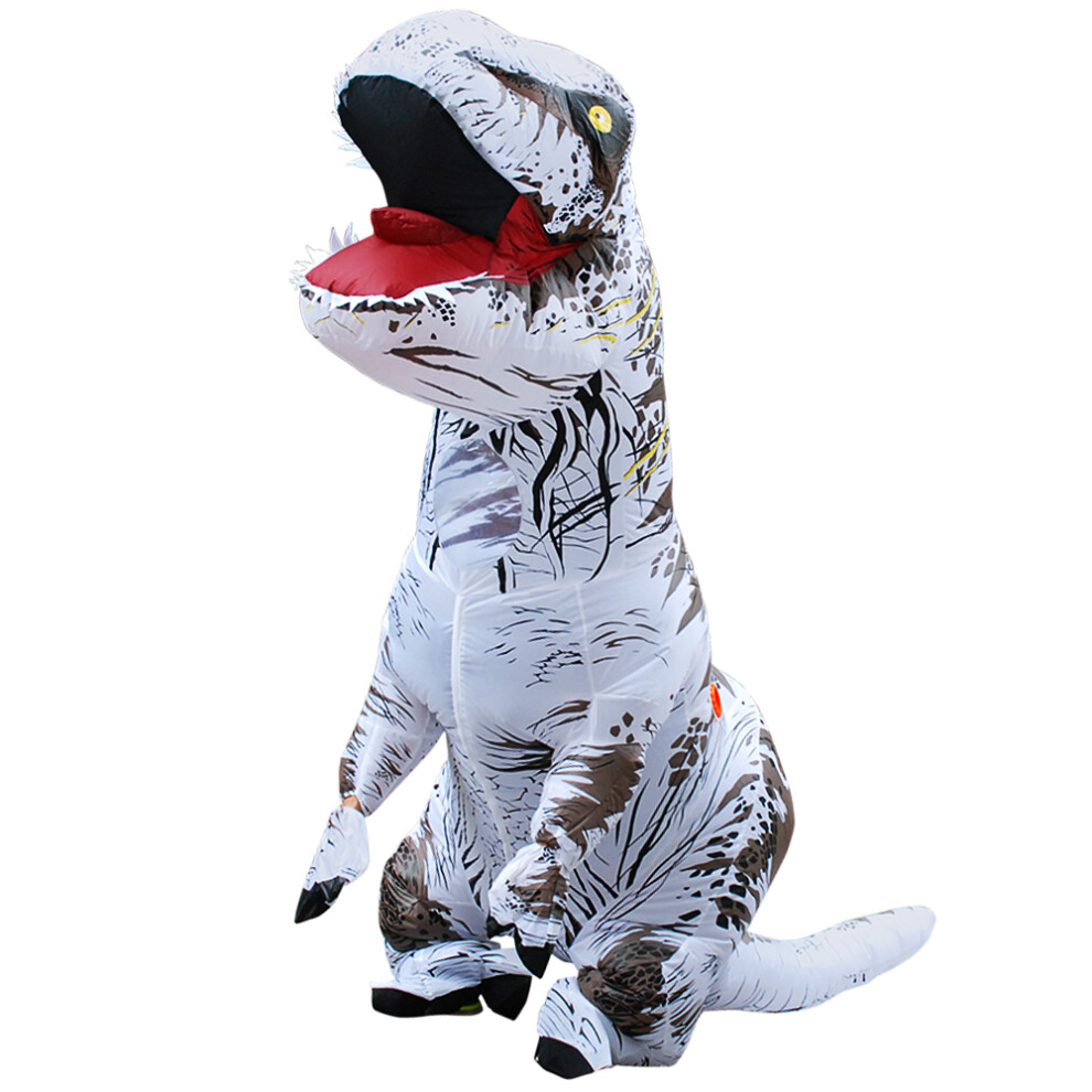 Bghone ( Dinosaur, Fit Height 120-145Cm) Adult Kids T-Rex Dinosaur Inflatable Costumes Purim Halloween Christmas Mascot White