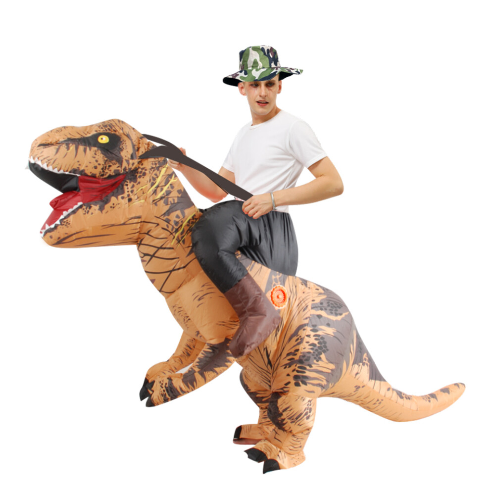 Bghone (A, Fit Height 150-200Cm) Adult Kids T-Rex Dinosaur Inflatable Costumes Purim Halloween Christmas Mascot