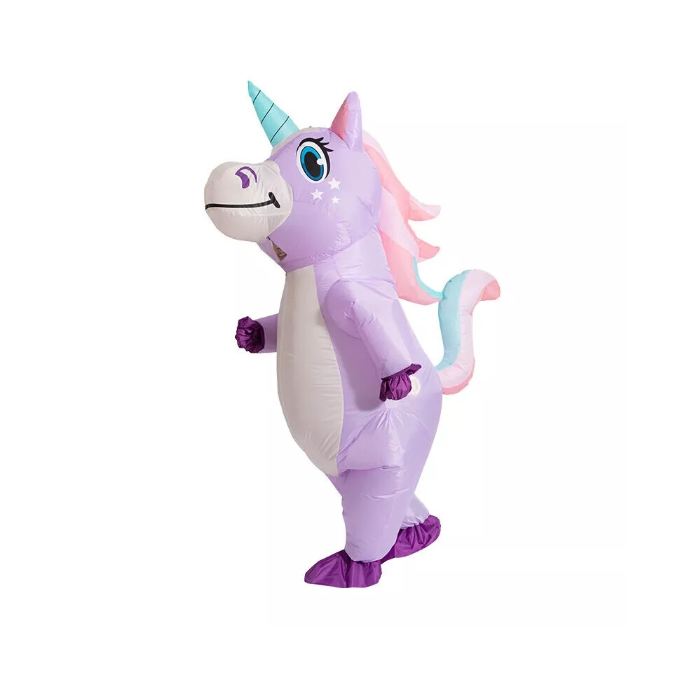 (Purple) Adult Inflatable Unicorn Costume Christmas Party Cosplay Blow up Fancy Dress