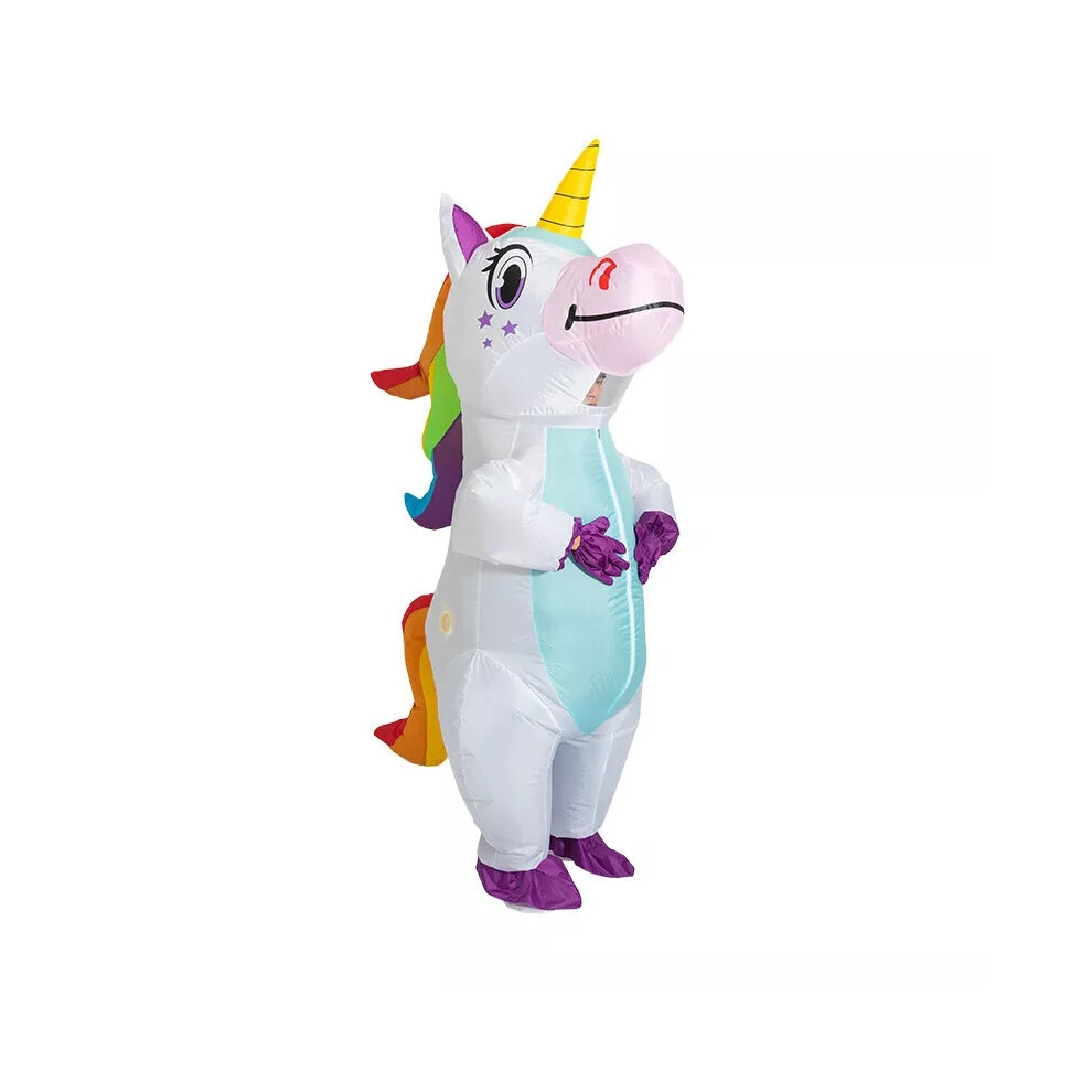 Bghone (White) Adult Inflatable Unicorn Costume Christmas Party Cosplay Blow Up Fancy Dress