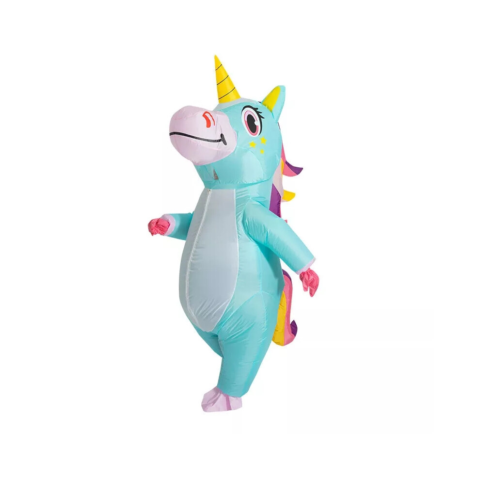 Bghone (Blue) Adult Inflatable Unicorn Costume Christmas Party Cosplay Blow Up Fancy Dress