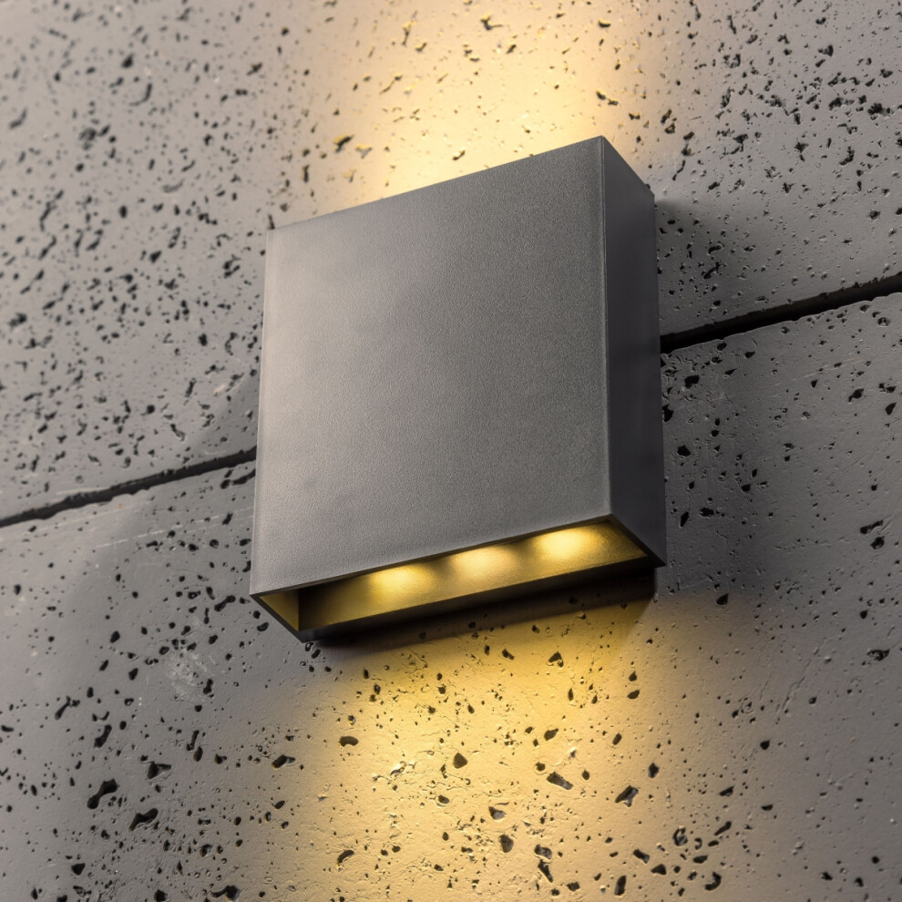 Cgc Lighting Dark/Grey/Light Cgc Rectangle Outdoor Led Wall