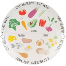 RA-HOMESTORE® Porcelain Round Healthy Eating Portion Plate (27cm)
