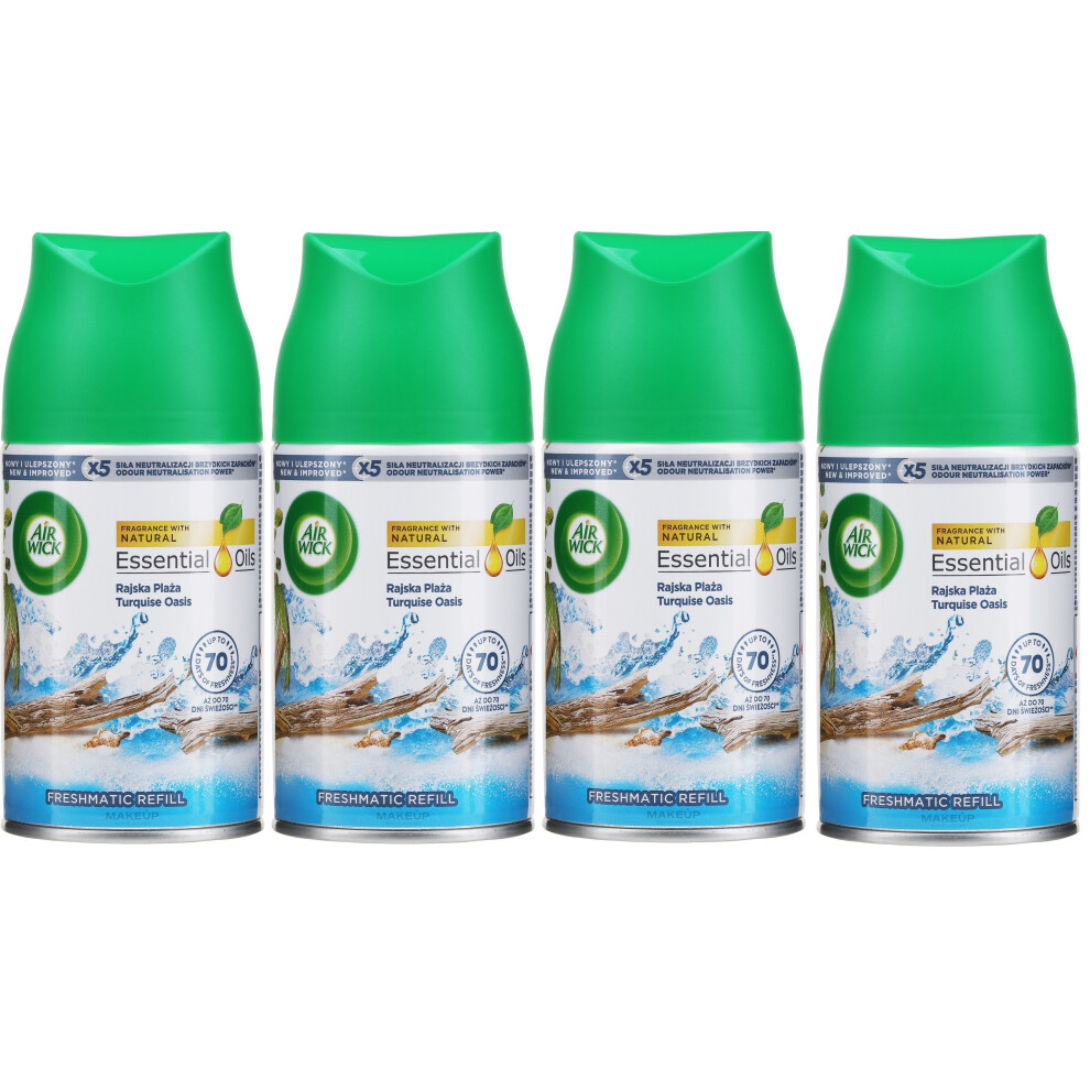 4 x Air Wick Life Scents Freshmatic Max Single Refill Turquoise Oasis 250ml