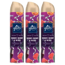 3 x Glade Aerosol Air Freshener 300ml - Merry Berry & Wine