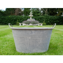 Large Metal Zinc Vintage Pan Garden Flower Pot Oval Galvanised Planter