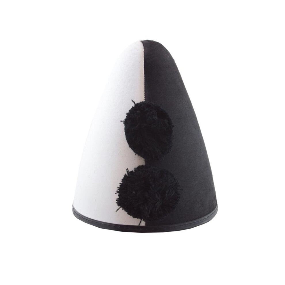 Felt Pierrot Hat with Pom Poms