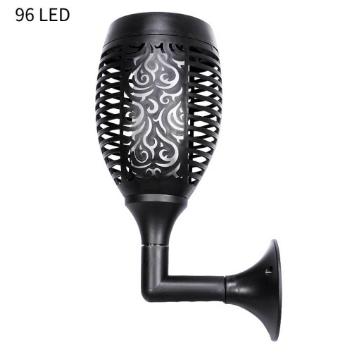 (96LED) Power Solar Wall Led Light Realistic Flame Effect Waterproof Outdoor Garden