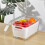 Living And Home 2 Layer Fridge Drain Storage Basket Box with Lids For Food Fruit Vegetable Contain 1