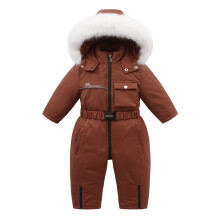 (Orange, 3-4Years) Kids skiing Coat Jumpsuit Newborn Romper Warm UK