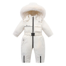 (White, 4-5Years) Kids skiing Coat Jumpsuit Newborn Romper Warm UK