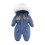 (Blue, 3-4Years) Kids skiing Coat Fur Jumpsuit Newborn Romper Warm 1