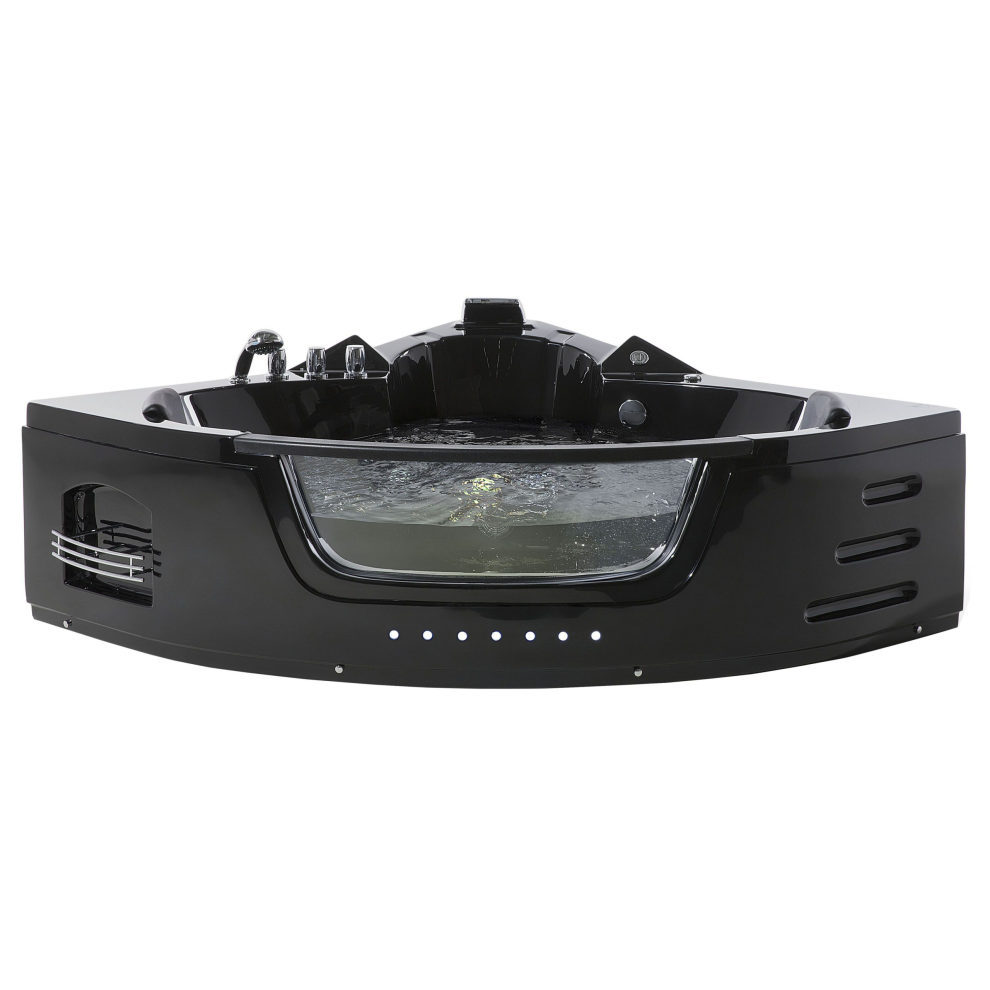 Corner Hot Tub with LED MARTINICA 1980 x 1440 mm Black