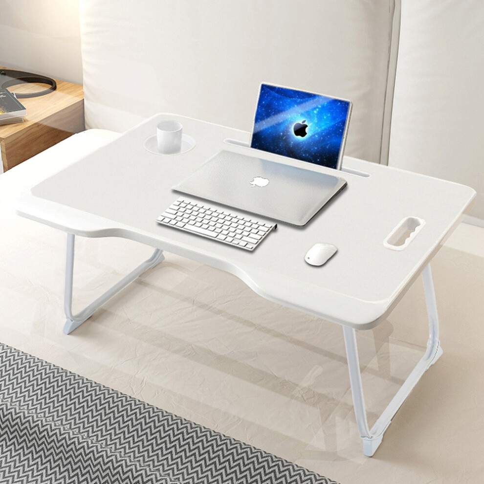 (White) Laptop Table Portable Folding Computer Notebook Desk Office Stand
