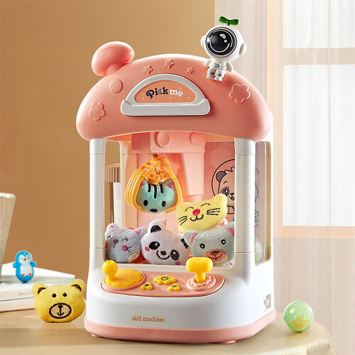 Living And Home Mini Claw Machine Toy Space-Themed Grabber with Lights & Sounds Includes Capsules, Dolls & USB/Battery Power 1
