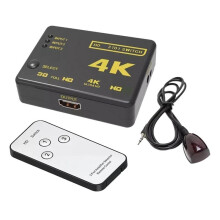 5 Port 5 Input in to 1 Switch Selector Splitter Hub HD 4Kx2K HDMI-compatible Switcher With IR Remote 3D For PS3 Xbox 360 HDTV