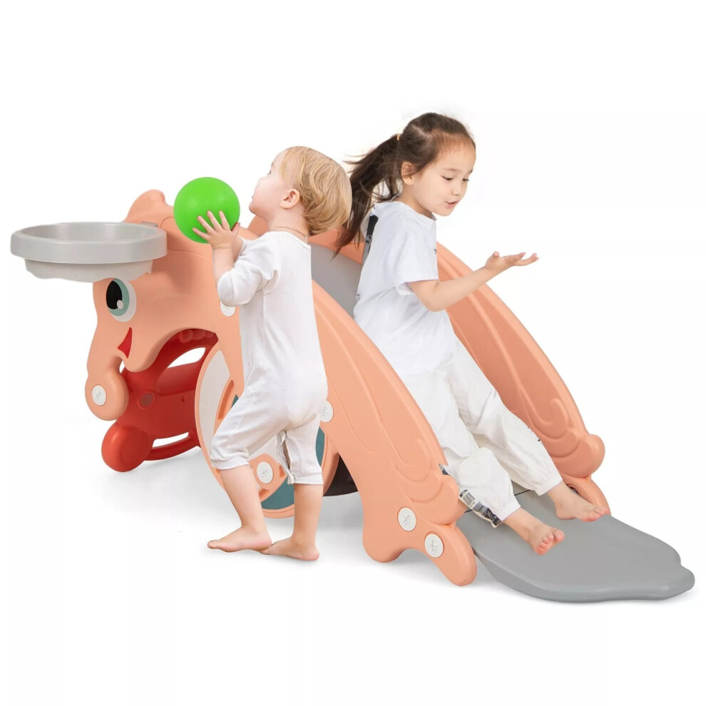 3-in-1 Kids Slide Rocking Horse Toy Toddlers Portable Sliding Climbing