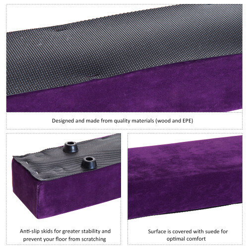 Homcom HOMCOM 2.4m Balance Beam Trainer Fold Performance Gymnastics, Purple 2