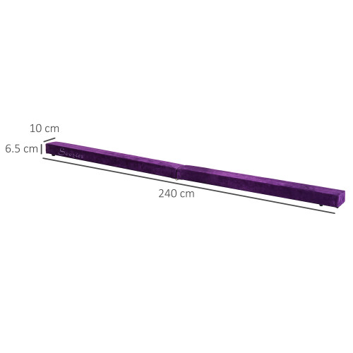 Homcom HOMCOM 2.4m Balance Beam Trainer Fold Performance Gymnastics, Purple 1