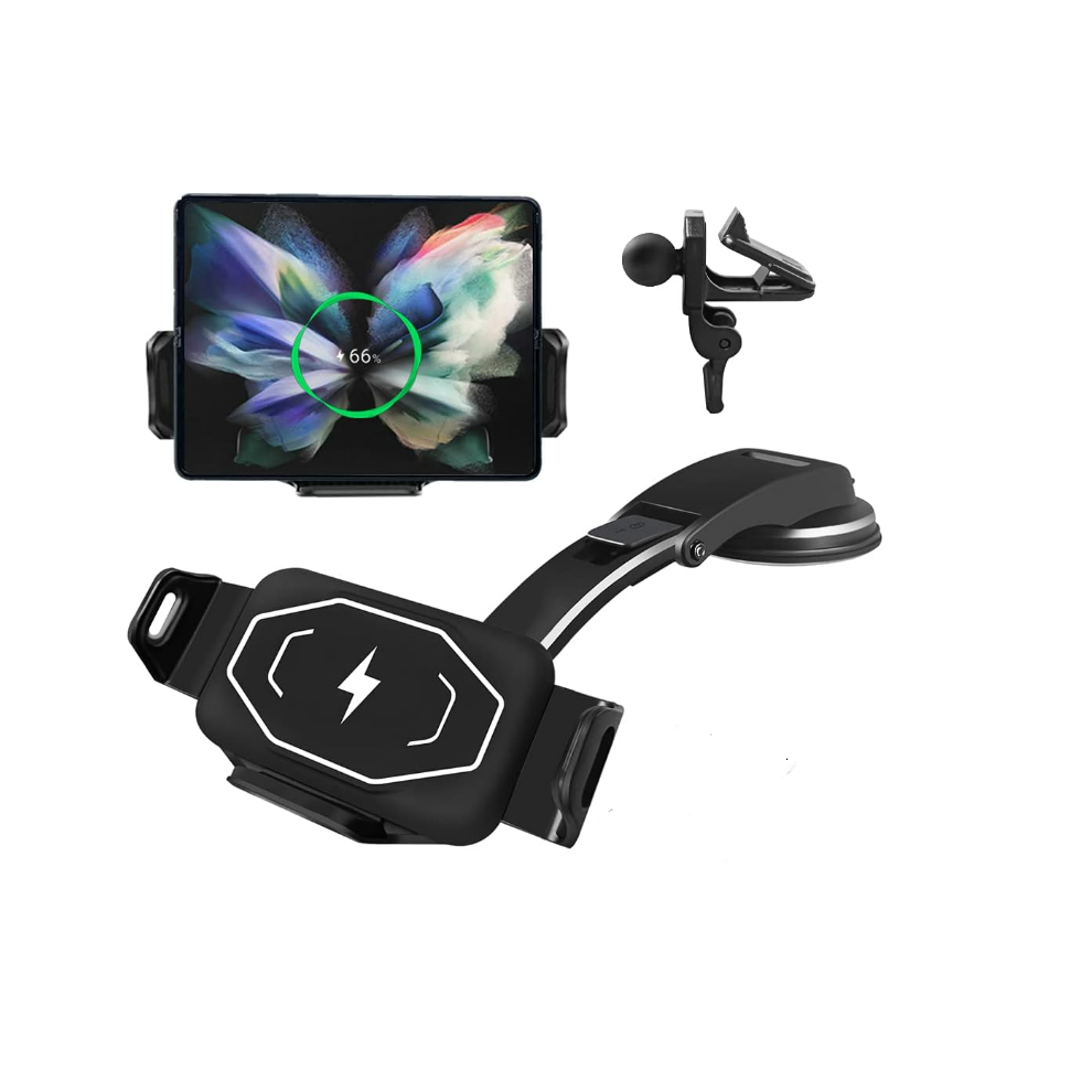 Chronus Wireless Car Charger 15W Qi Fast Charging Car Mount For Air Vent & Dashboard Compatible Samsung Fold S21note 20 Galaxy Z Fold 3 Z Fold 2 6976919892897