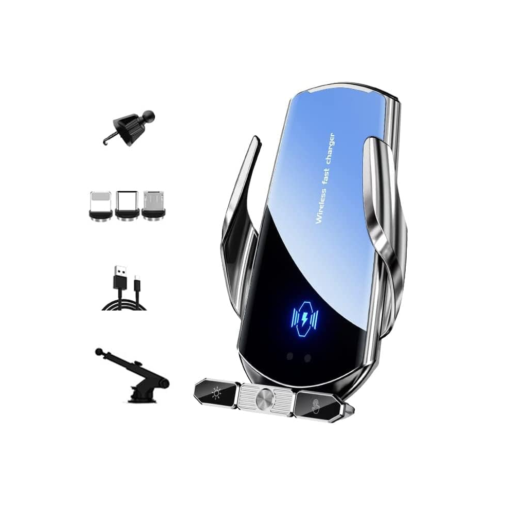 Chronus Wireless Car Charger Phone Holder, 15W Fast Charging Smart Auto Clamping Air Vent Cellphone Holder, Wireless Charging, Magnetic Head 6976919892767