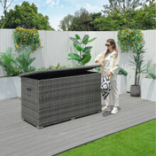 Large 1000 L Outdoor Storage Box, Waterproof, UV Resistant, Grey