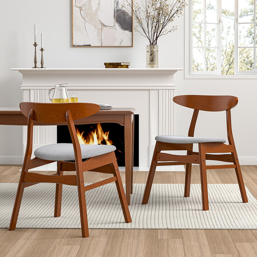 (Grey) Set of 2 Linen Upholstered Dining Chairs with Rubberwood Legs-image-OPC-PF2V6ZN-NEW