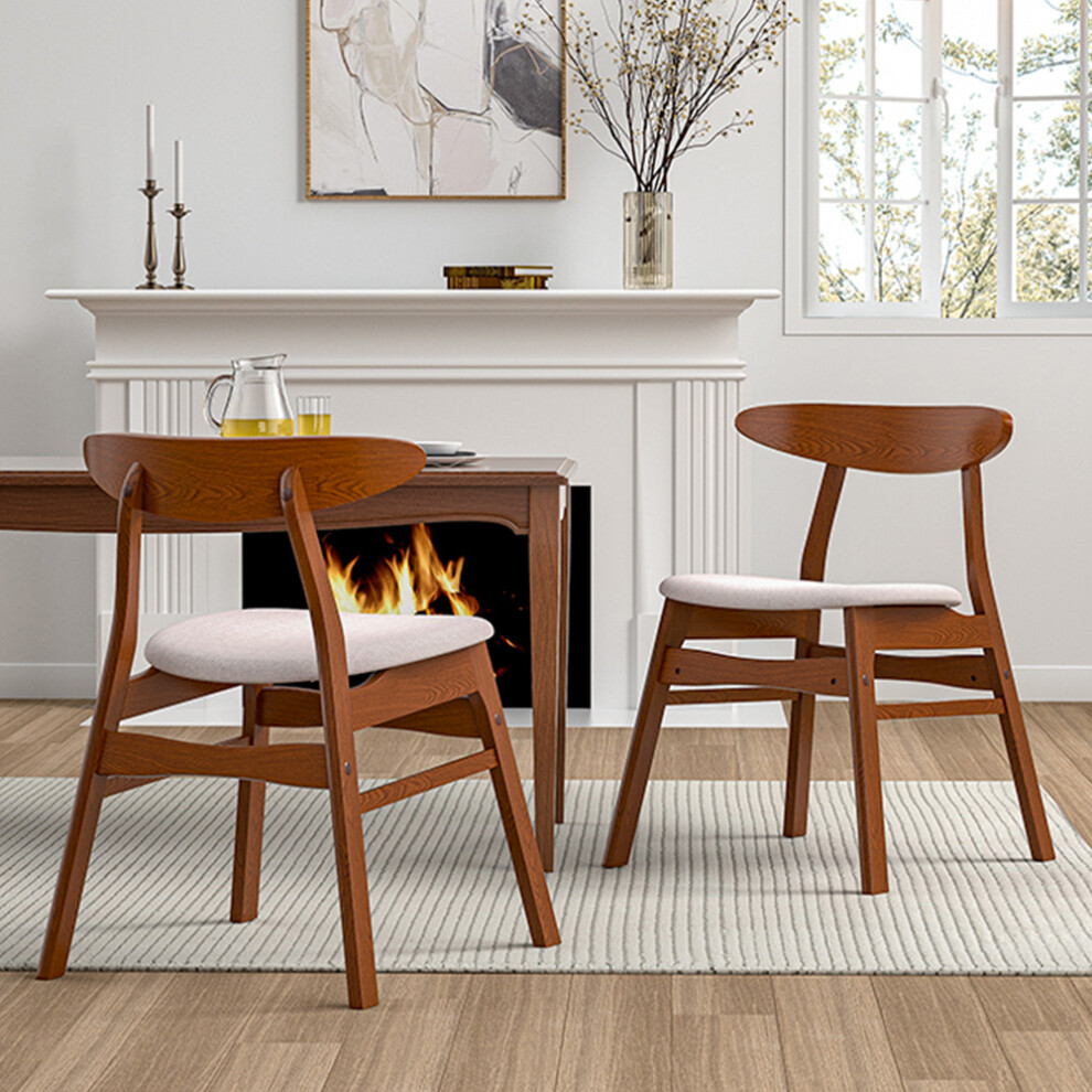 (Beige) Set of 2 Linen Upholstered Dining Chairs with Rubberwood Legs-image-OPC-PF2V6ZP-NEW