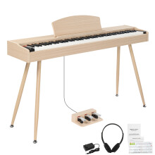 88 Key Full Weighted Keyboards Digital Piano w/ Metal StandTriple Pedals for All Levels