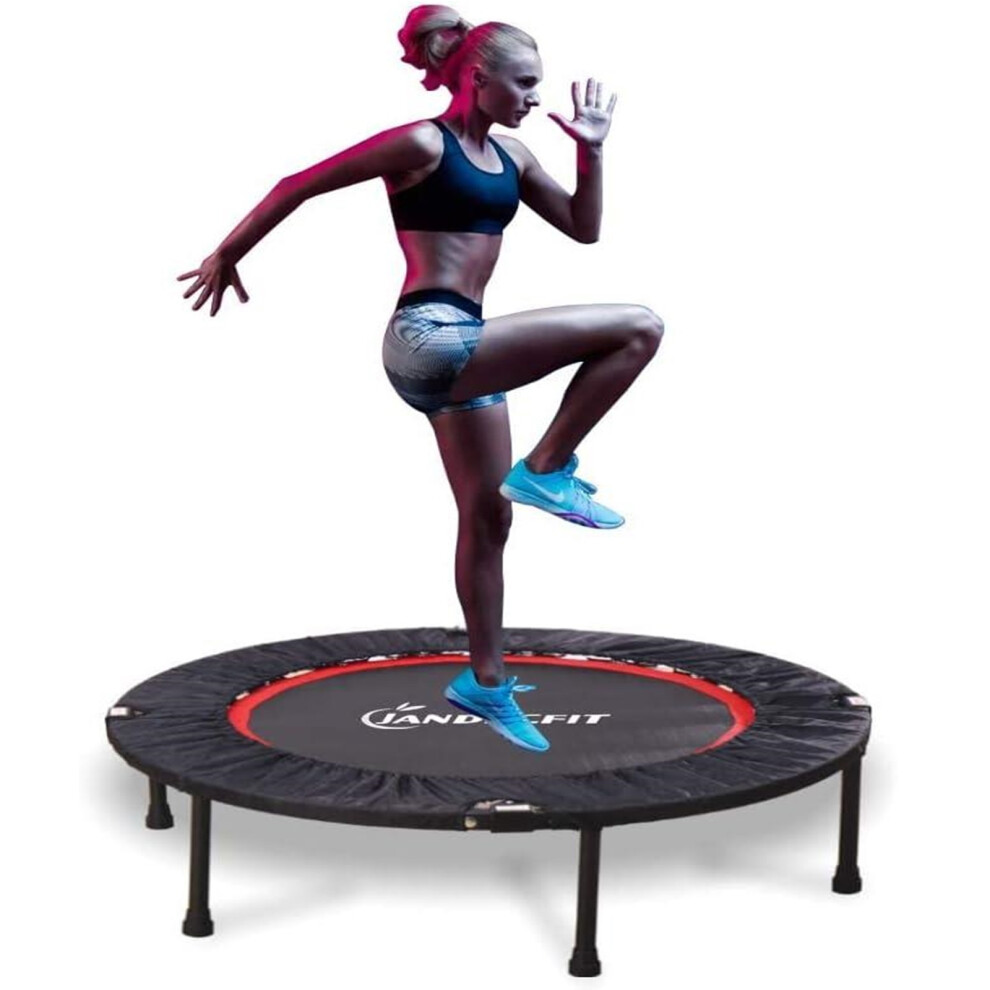 (Black Red) Mini Trampoline Folding Jumper 40" Gym Rebounder