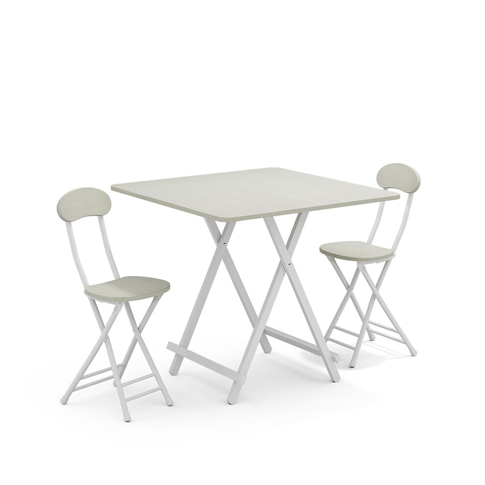 80cm Folding Dining Table and 2 Chairs Space Saving Kitchen Table Chairs Set
