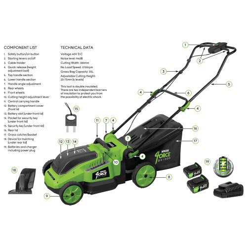 MYLEK MYLEK Cordless Lawn Mower 2