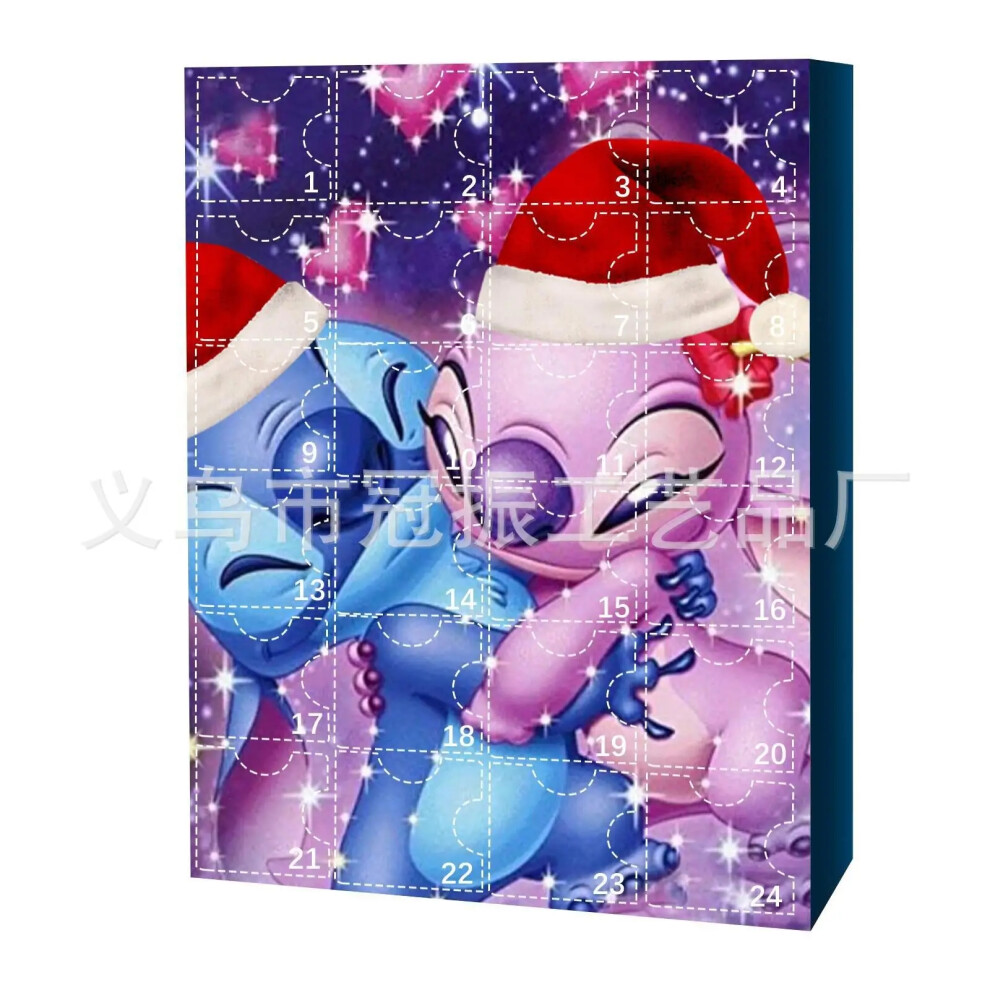 (Stitch B) 2024 Stitch Christmas Advent Calendar Toys Mickey Minnie Juguetes Advent Figure Toys For Children 2024 Christmas Gifts To Give C