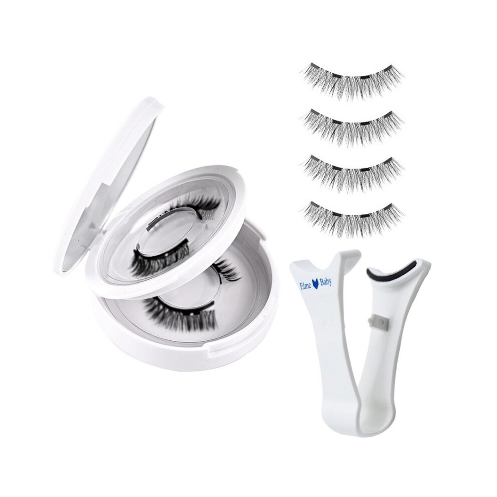 Magnetic Eyelashes with applicator Easy to Wear Long-Lasting 1 Pair False Eyelashes False Mink Invisible Long Magnetic Lashes