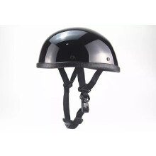 (S (55cm), Brilliant schwarz) Matte Gloss Black German Street Bike Half Helmet For Chopper Cruiser Biker