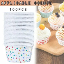 100Pcs Disposable Paper Treat Tubs Ice Cream Dessert Cups Bowls Party Supplies