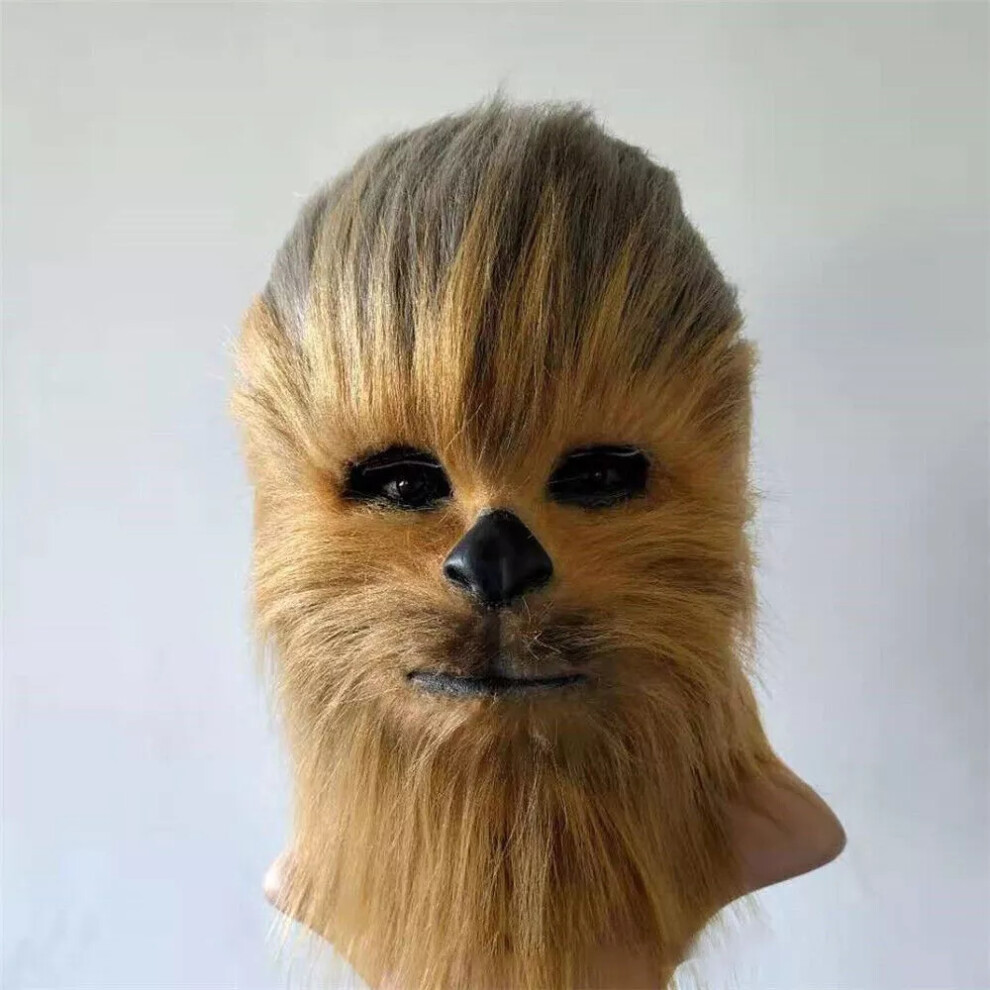 Xylfly Chewbacca Full-Head Latex Mask Realistic Star Wars Chewie Headgear For Halloween Parties