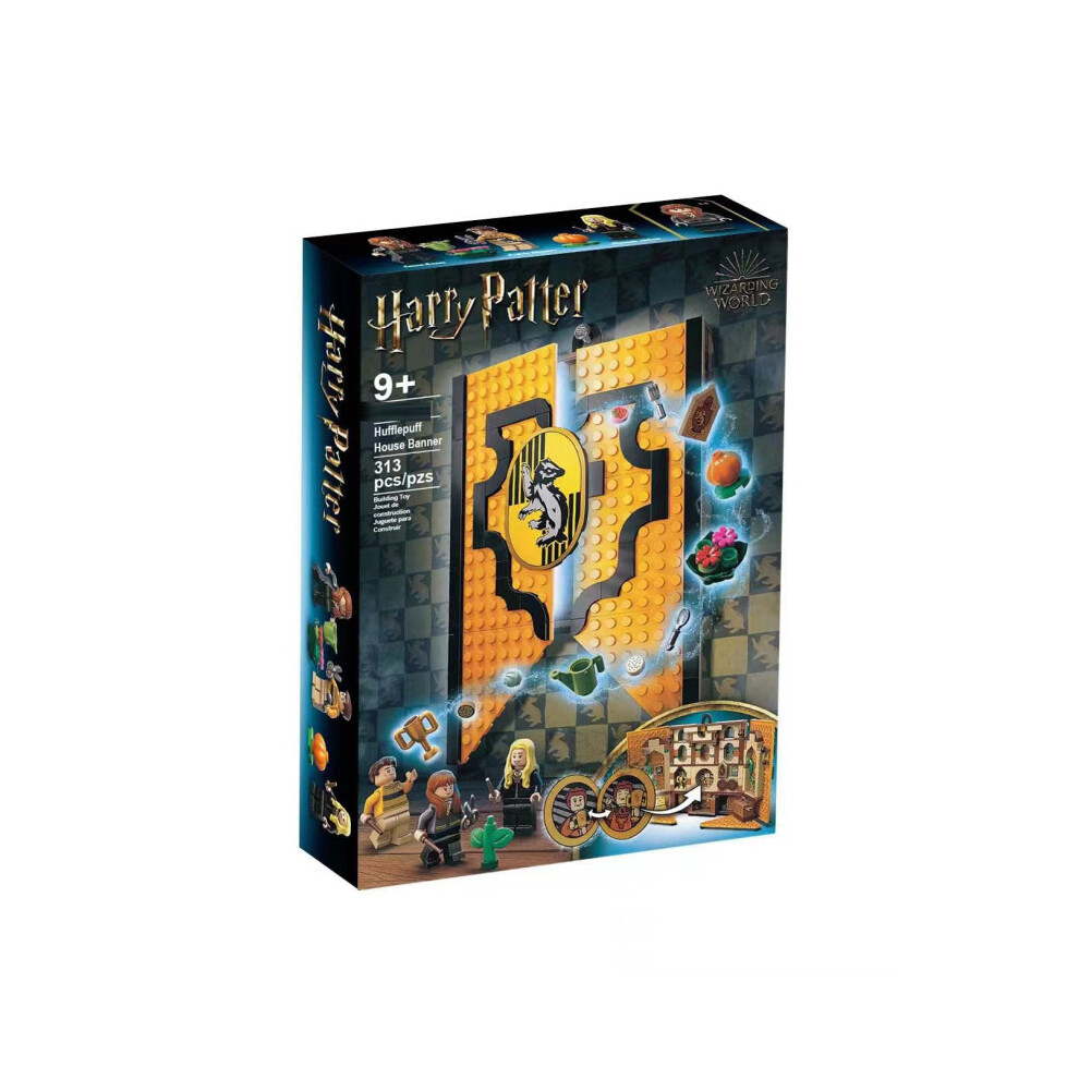 (Hufflepuff House Banner Set) Harry Potter House Banner Set  Hogwarts Momento Potions Class Collectible Book