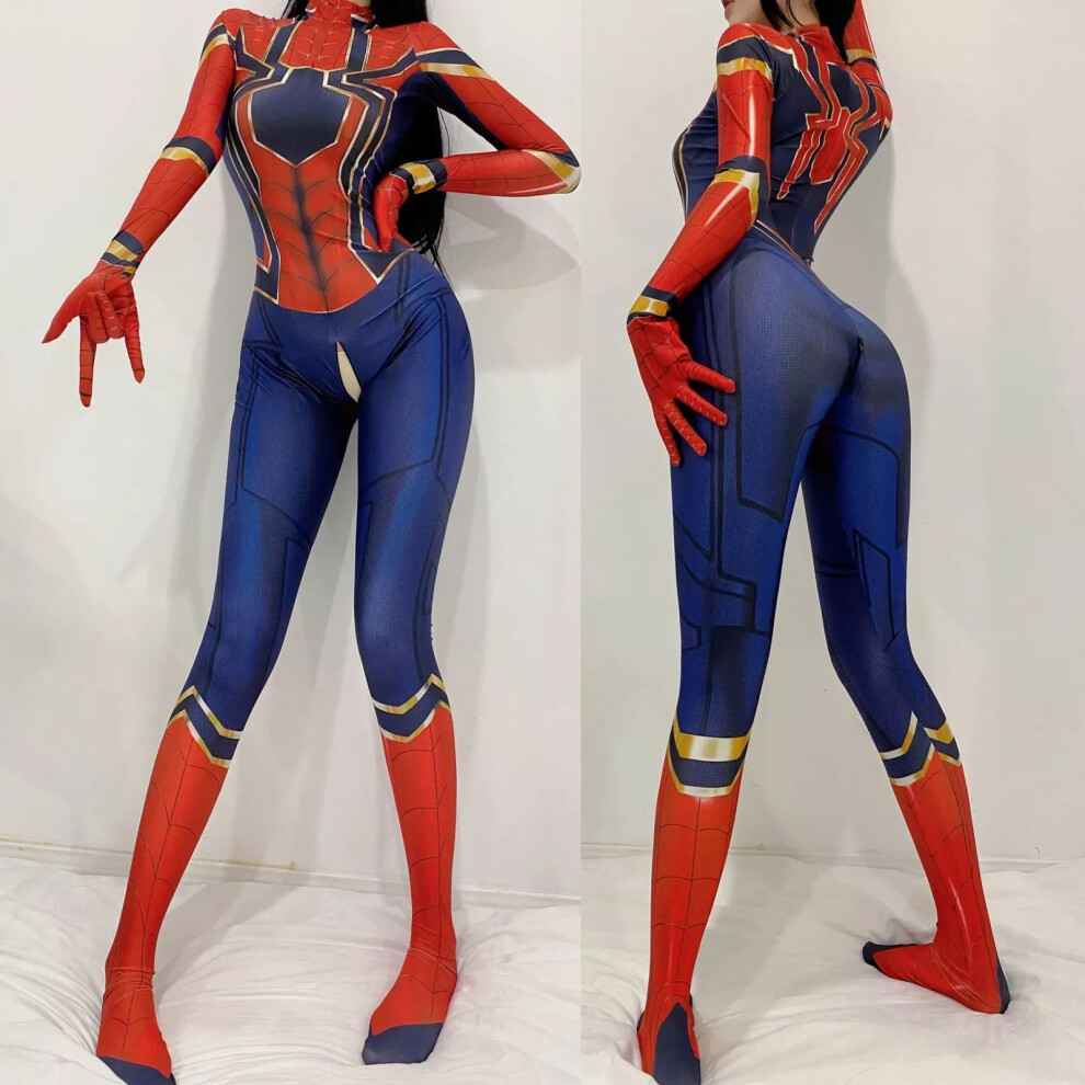 Xylfly (Xl, #2) Spiderman Open Crotch Bodysuit Cosplay Girls Womens Halloween Sexy Costume Props