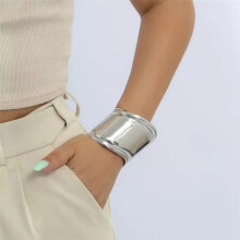 (Silver) Silver Bone Cuff Bracelet Fashions Silver Vintage Thick Cuff Bracelet