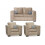 Nancy Beige Fabric 2+1+1 Seater Sofa Set 2