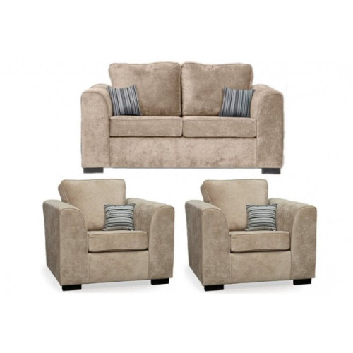 Nancy Beige Fabric 2+1+1 Seater Sofa Set 1