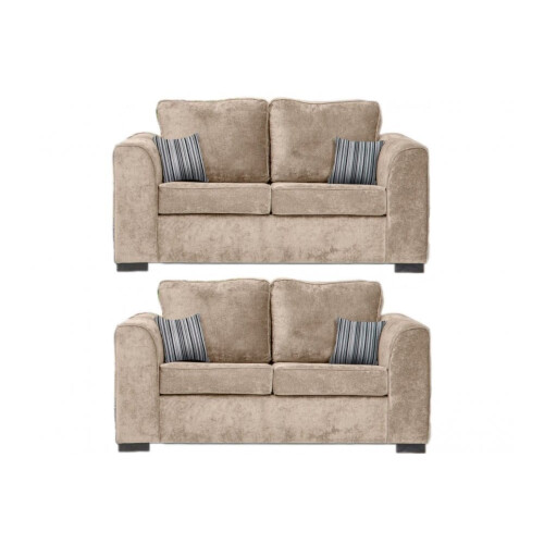 Nancy Beige Fabric 2+2 Seater Sofa Set 1
