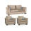 Nancy Beige Fabric 3+1+1 Seater Sofa Set 2